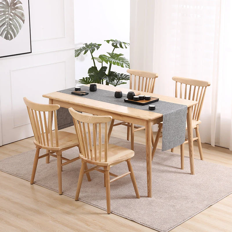 Minimalistisch Style Solid Wood Dining Table Set Rectangle Shape Formal Dinette Set