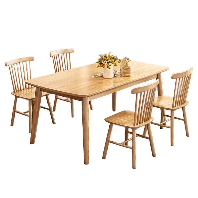 Minimalistisch Style Solid Wood Dining Table Set Rectangle Shape Formal Dinette Set