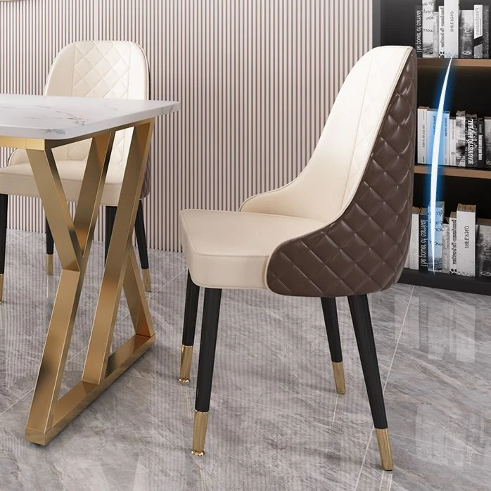 Modern Dining Room Set Standard Height Sintered Stone Top and Verguld Legs Formal Table Set 47