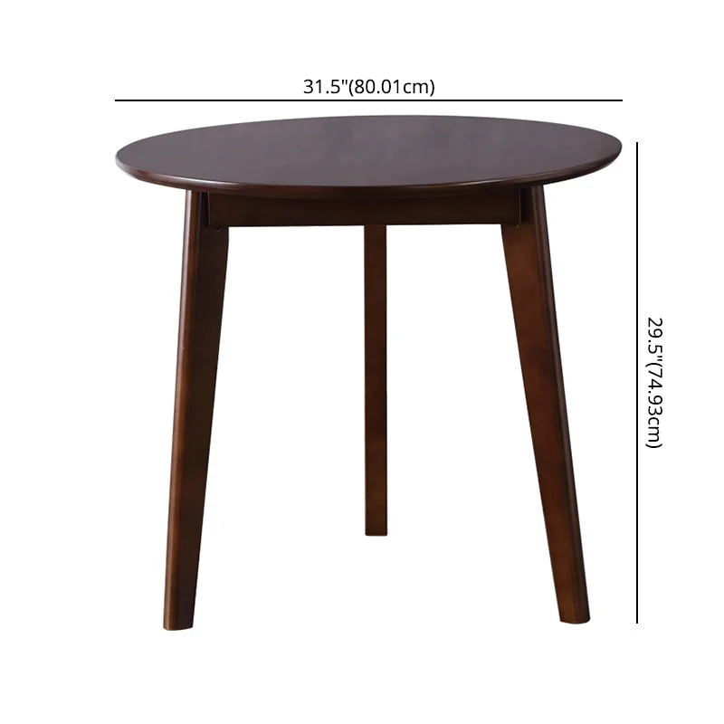 Modern Style Solid Wood Taupe Dining Room Set Round Table Formal Dining Table Furniture 27