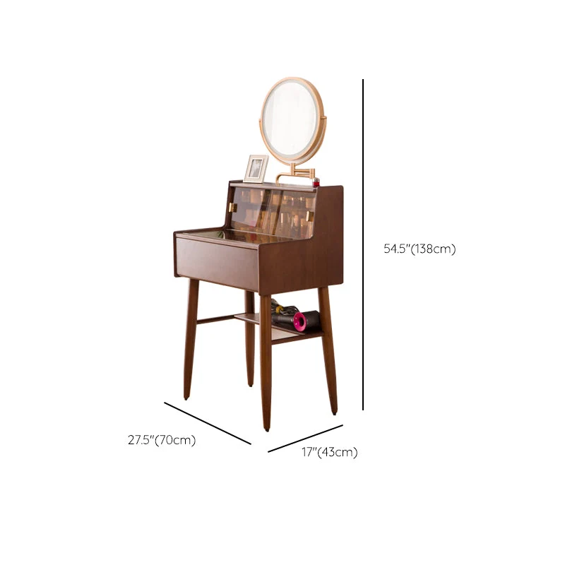 Modern Vanity Table and Stool Set Houten and Glass Drawer Vanity Desk 23