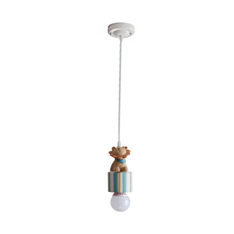 Resin Animal Suspension Light Dining Room Corridor Contemporary Kids Pendant Light Pink