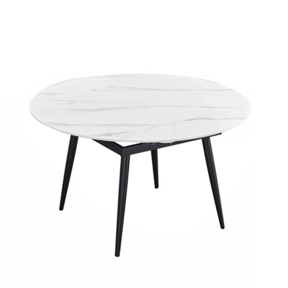 Round Standard Sintered Stone Top Dining Set 4 Zwart Metallic Legs Dining Furniture 47