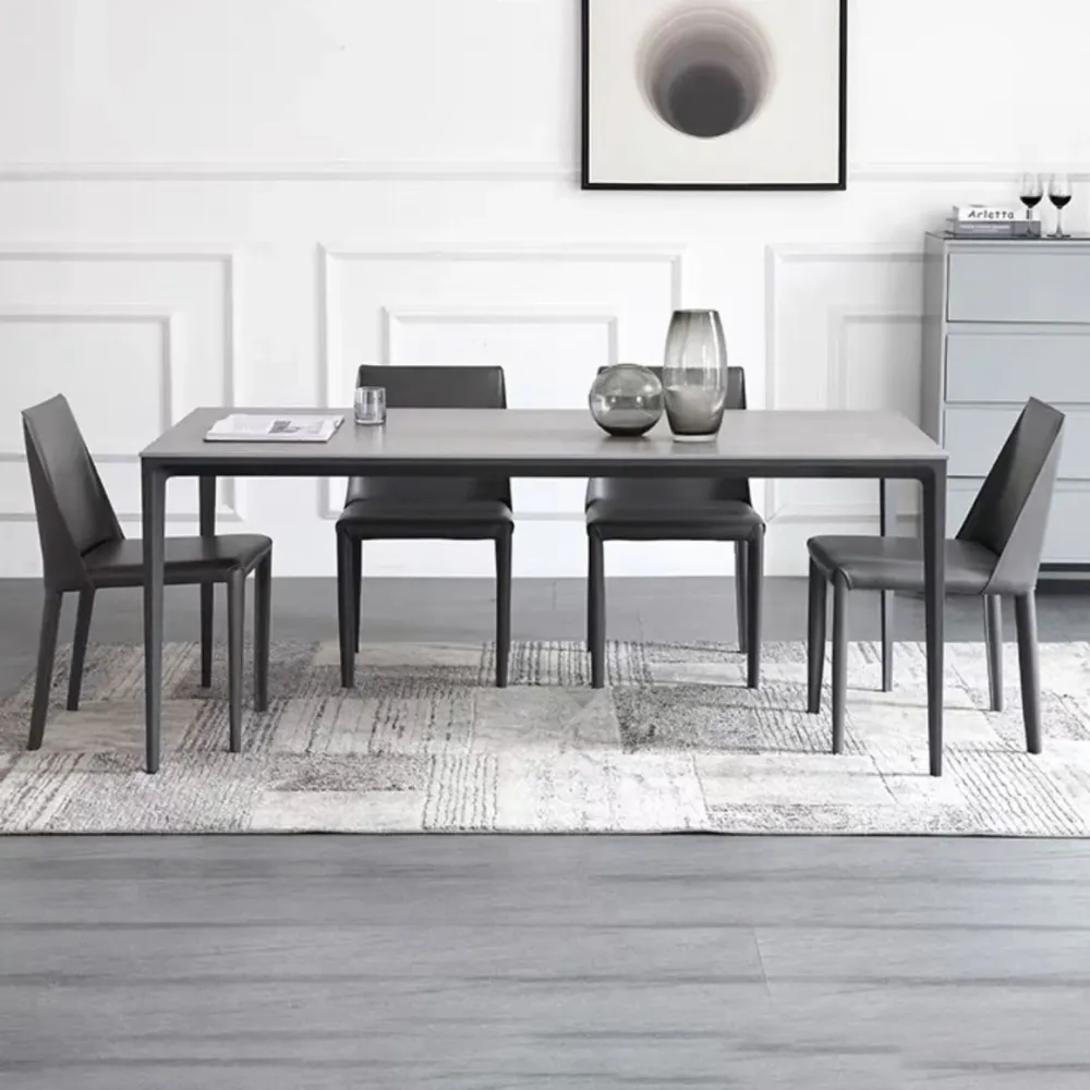 Standard Sintered Stone Top Dining Set 4 Ravenzwart Metallic Legs Dining Furniture 55