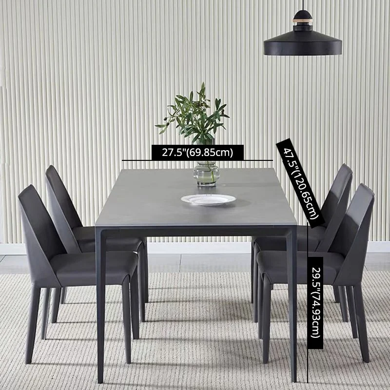 Standard Sintered Stone Top Dining Set 4 Ravenzwart Metallic Legs Dining Furniture 55