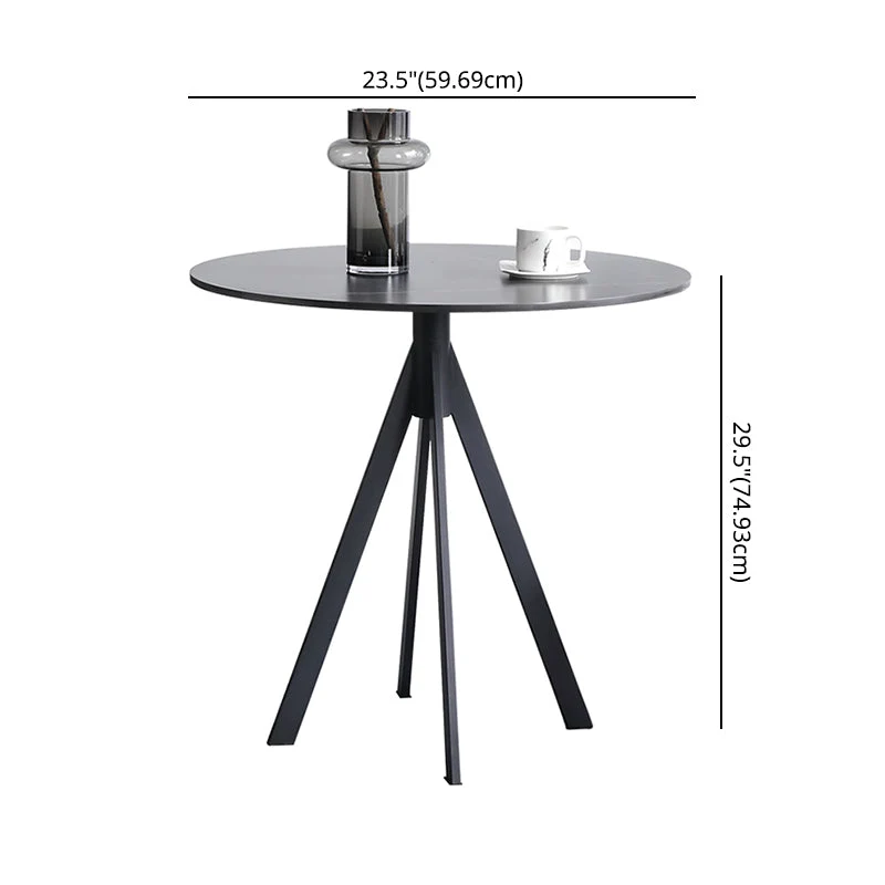 Strak Style Sintered Stone Black Dining Room Set Round Table Formal Dining Table Furniture 23