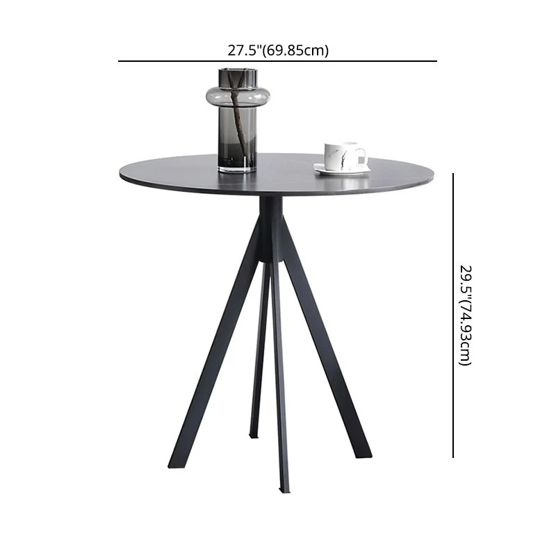 Strak Style Sintered Stone Black Dining Room Set Round Table Formal Dining Table Furniture 23