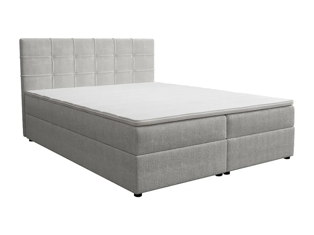 Set bed met bedbodem met opbergruimte - 160 x 200 cm - Stof - Grijs - KIDA van YSMÉE