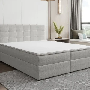 Set bedmet bedbodem met opbergruimte - 180 x 200 cm - Stof - Grijs - KIDA van YSMÉE