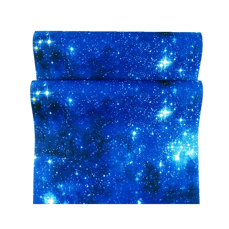 31'L x 20,5"W vlekbestendig niet-geplakt sprankelende sterren PVC-behang voor kinderen lichte kleuren