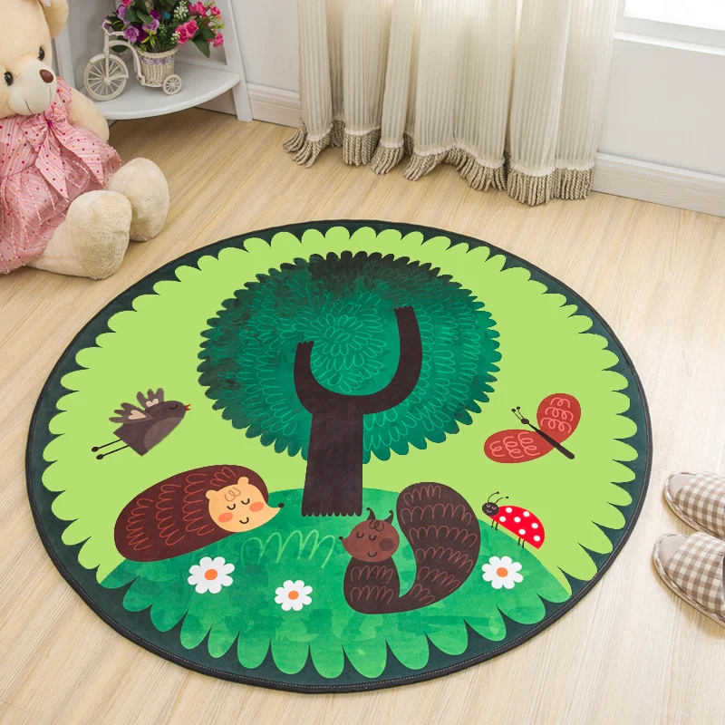 Calming Cartoon Rug Bonte Cute Area Rug Polypropylene Non-Slip Machine Washable Carpet Childrens Blue