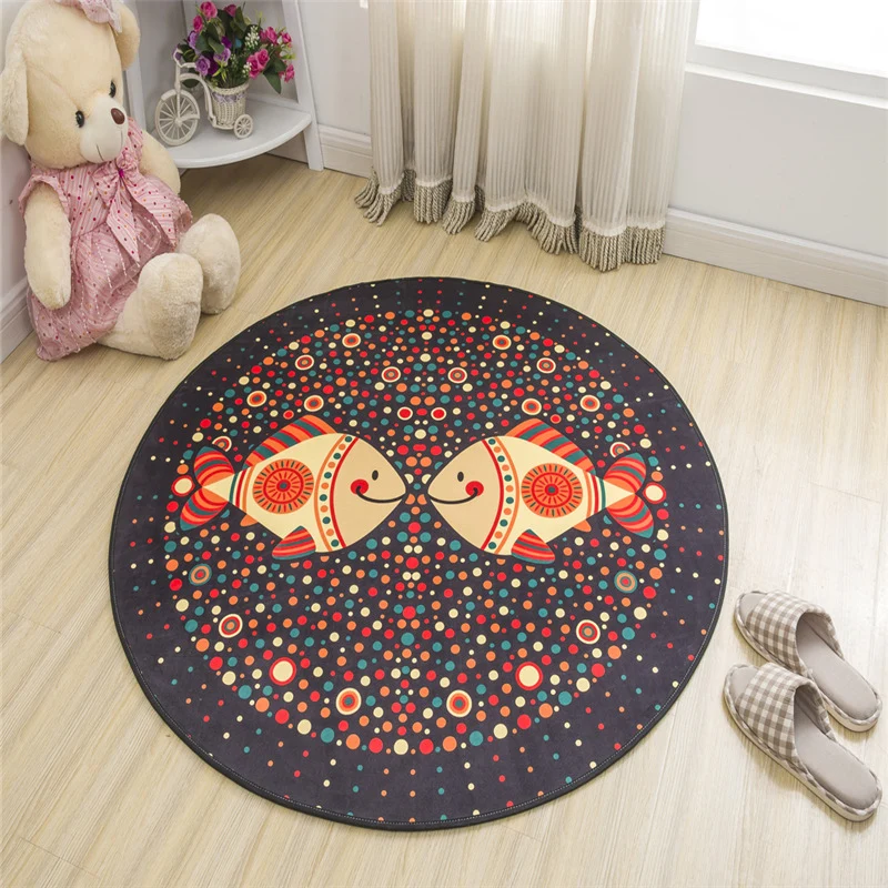 Calming Cartoon Rug Meerkleurig Cute Area Rug Polypropylene Non-Slip Machine Washable Carpet Childrens Blue