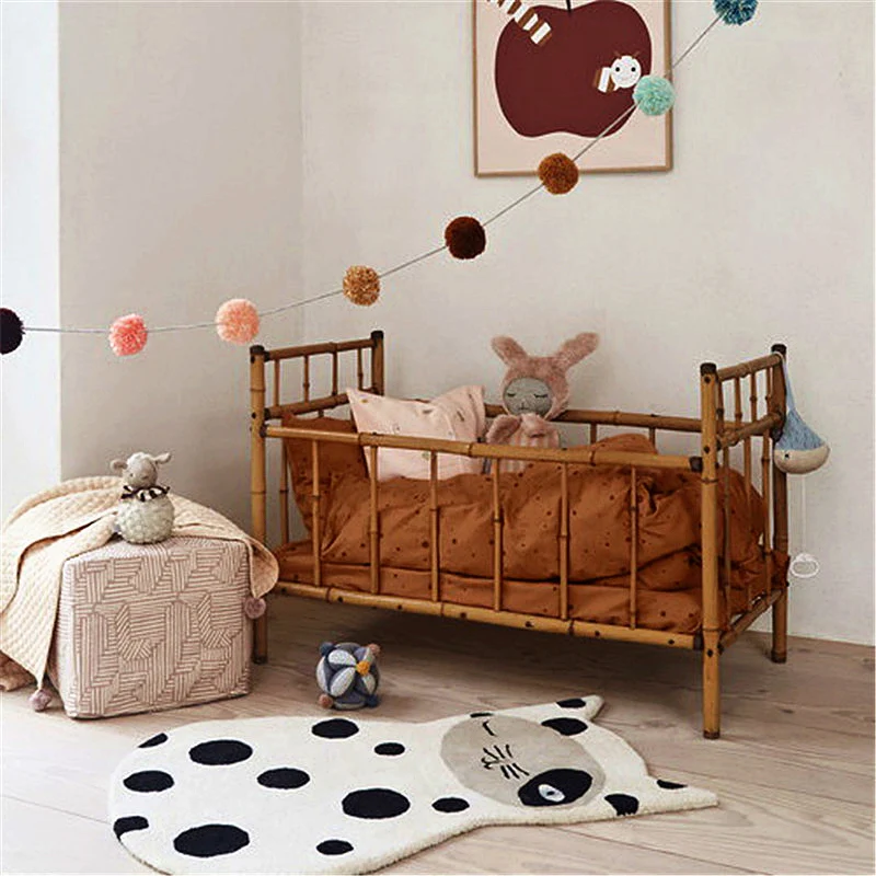 Cute Cartoon Animal Patterned Rug Multi-Color Katoenmix Blend Rug Anti-Slip Backing Carpet Childrens Bedroom Dark