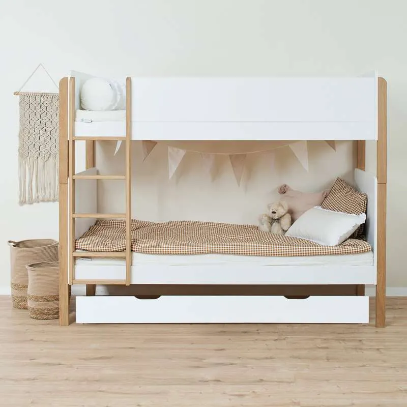Hoppekids BLEND - 2-i-1 Køjeseng m. Udtræksseng - 90x200 cm - Egetræ