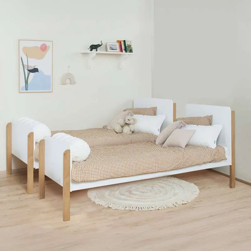 Hoppekids BLEND - 2-i-1 Køjeseng m. Udtræksseng - 90x200 cm - Egetræ