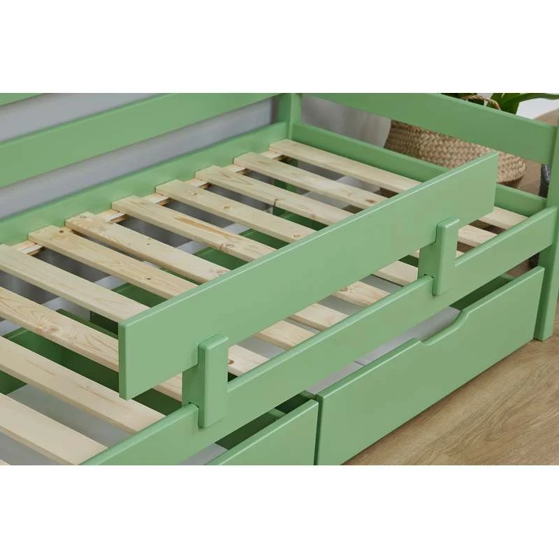 Hoppekids ECO Comfort - Bedhekje voor Juniorbed - Lichtgroen
