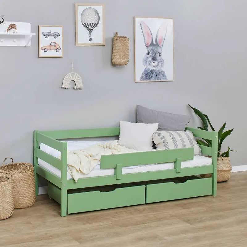 Hoppekids ECO Comfort - Bedhekje voor Juniorbed - Lichtgroen