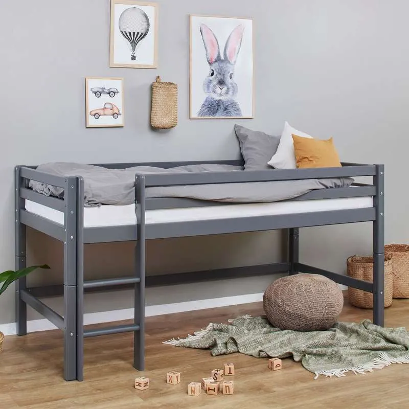 Hoppekids ECO Dream - Mijn Kleur Halvhøj Bed - 90x200 cm. - Gerookte Parel