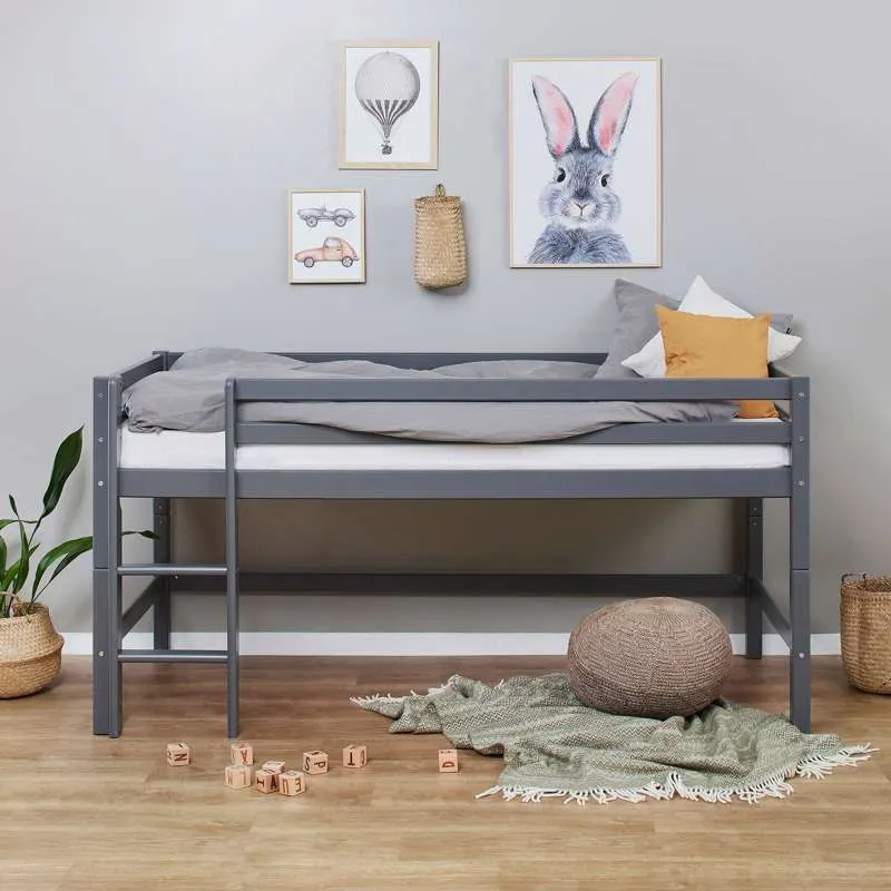 Hoppekids ECO Dream - Mijn Kleur Halvhøj Bed - 90x200 cm. - Gerookte Parel