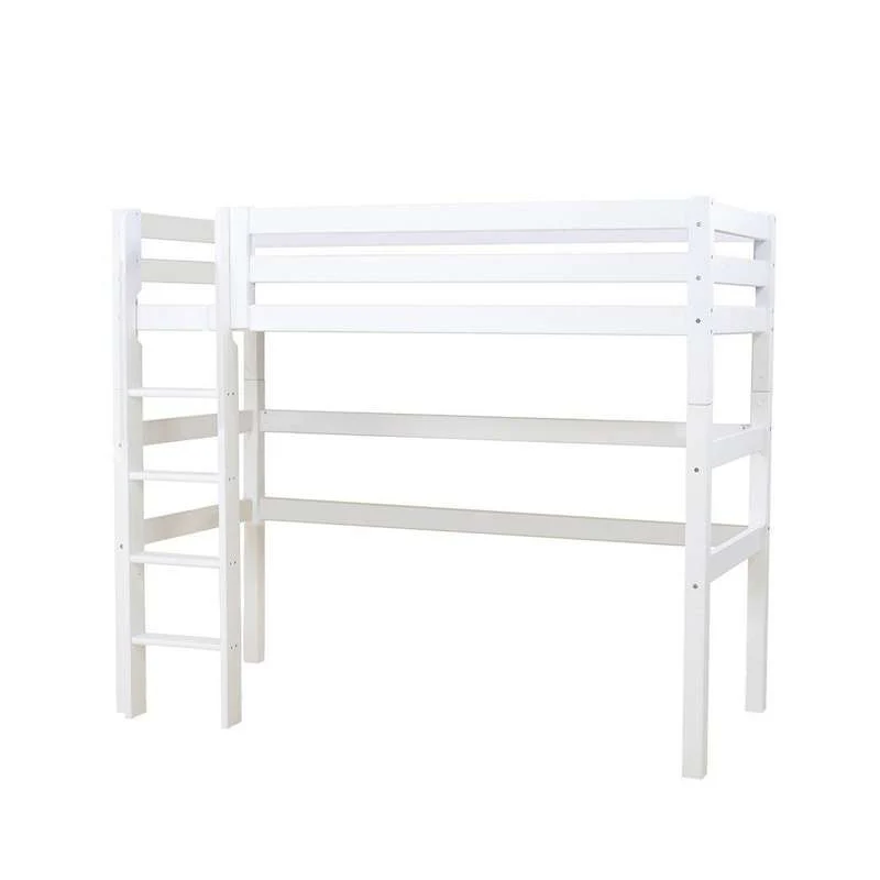 Hoppekids ECO Luxe - Hoogslaper - 90x200 cm. - Flexibele Inlegbodem - Wit