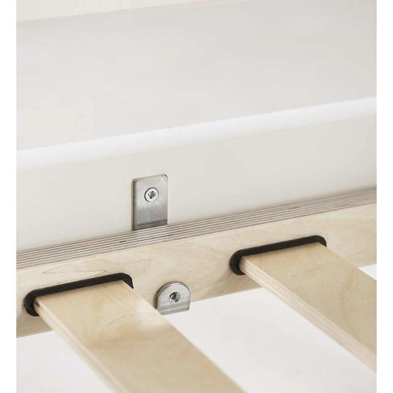 Hoppekids ECO Verfijnd - Stapelbed - 90x200 cm. - Hoekcombinatie - Rechte Ladder - Flexibele Inlegbodem - Wit