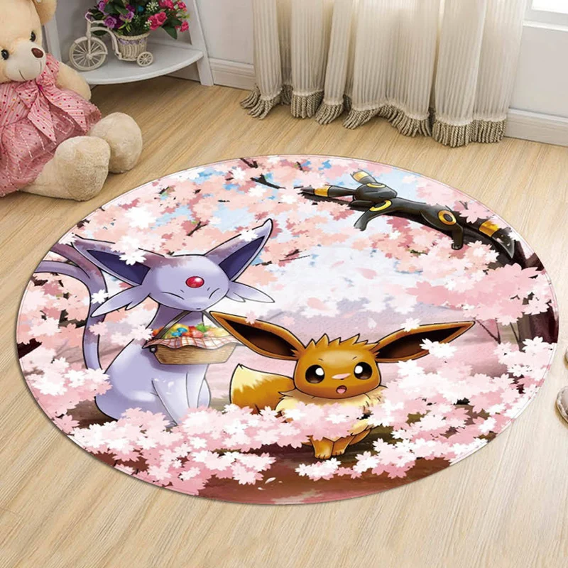 Kids Cartoon Character Pattern Rug Regelboog Polyester Rug Washable Pet Friendly Non-Slip Area Rug Child's Bedroom Pink