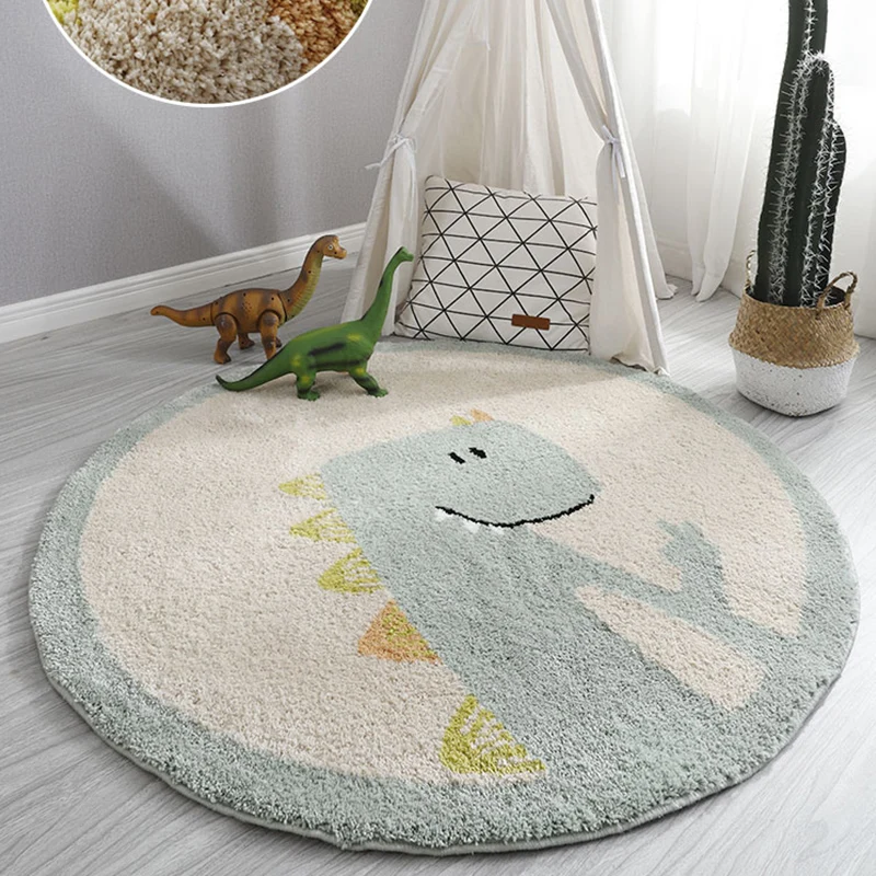 Lovely Kids Bedroom Rug Veelvoudig Colored Cartoon Animal Indoor Rug Polyster Non-Slip Machine Washable Area Carpet Pink