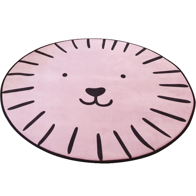 Multi-Color Animal Rug Cotton Kids Style Rug Simpel Care Anti-Slip Backing Carpet Playroom Purple
