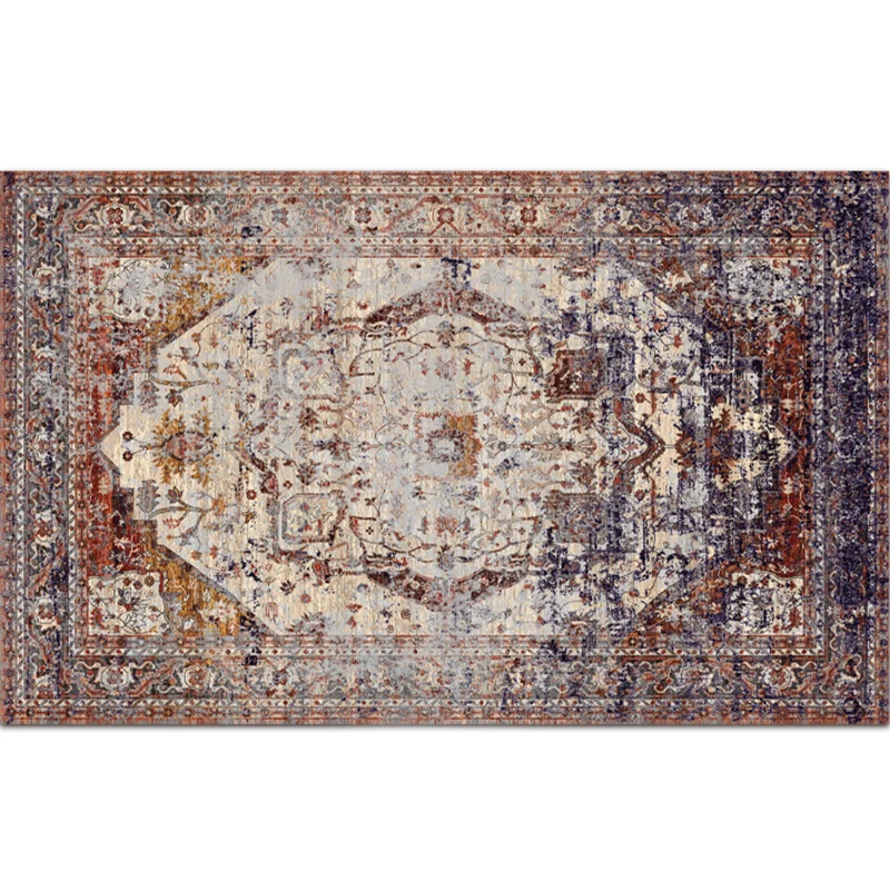 Nostalgie Tapijt met veelkleurig patroon Polyestertextiel Bohemen-tapijt Antislip achterkant Vlekbestendig wasbaar tapijt...