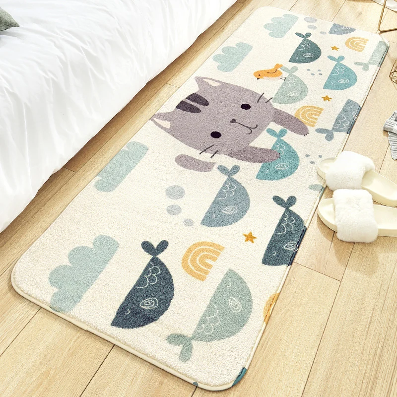 Relaxing Kids Room Rug Meervoudig Color Plant Patterned Indoor Rug Polyster Non-Slip Backing Easy Care Carpet Pink