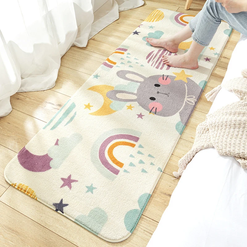 Relaxing Kids Room Rug Multi Color Plant Gebloemd Indoor Rug Polyster Non-Slip Backing Easy Care Carpet Pink