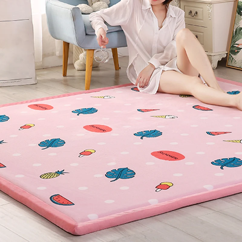 Tapijt met cartoonpatroon Veelkleurig polyesterstof gebiedtapijt Antislip machinewastapijt voor kinderkamer