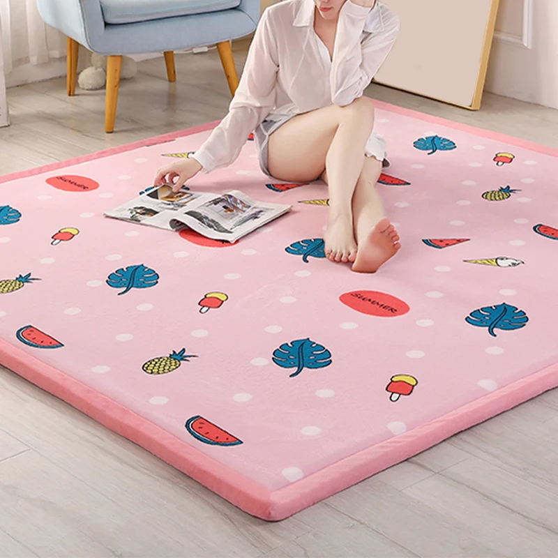 Tapijt met cartoonpatroon Veelkleurig polyestervezel gebiedtapijt Antislip machinewastapijt voor kinderkamer