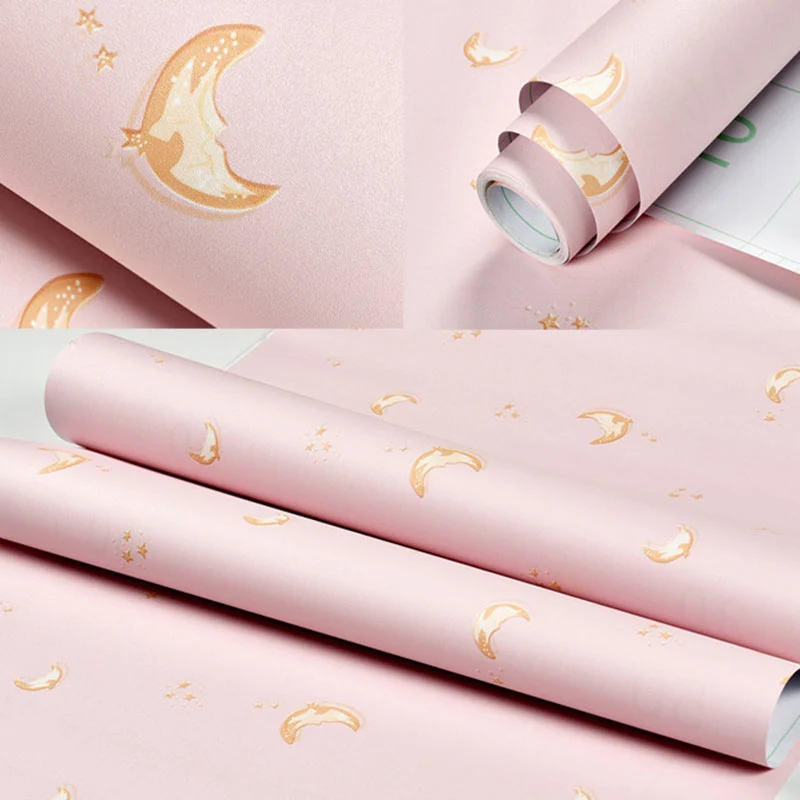 Cartoon Pattern Wall Covering Fuchsia and Blue Boy's or Girl's Bedroom Wallpaper Roll, 64.6 sq ft. | Makkelijk Schoon te M...