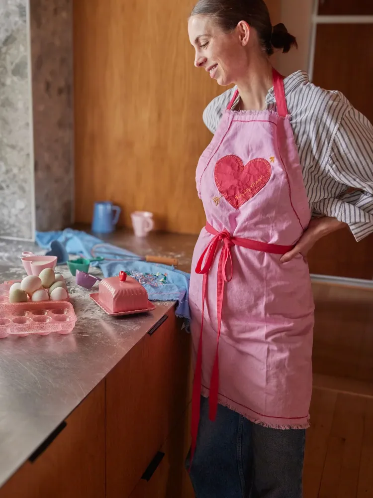 Cotton Apron - Fuchsia