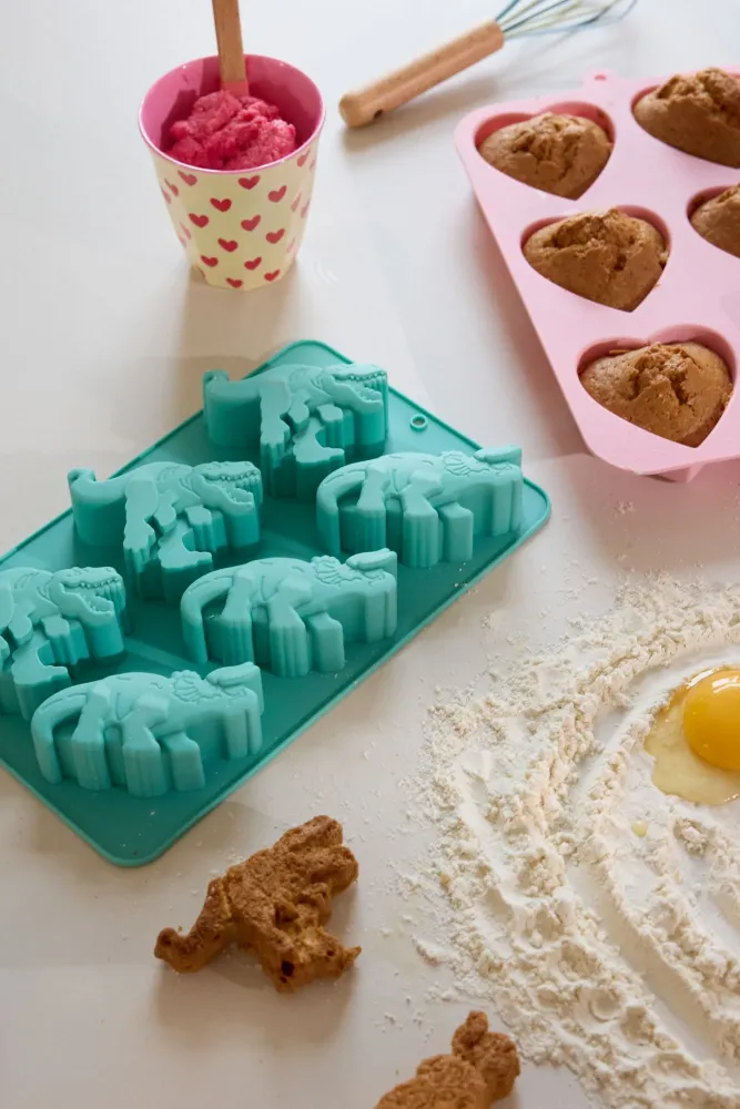 Dino Silicium Baking Mold - Mint Vrolijke Kleuren