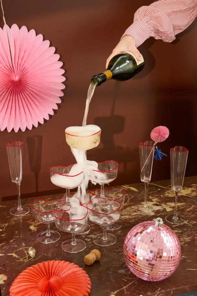 Heart Glass Champagne Coupe