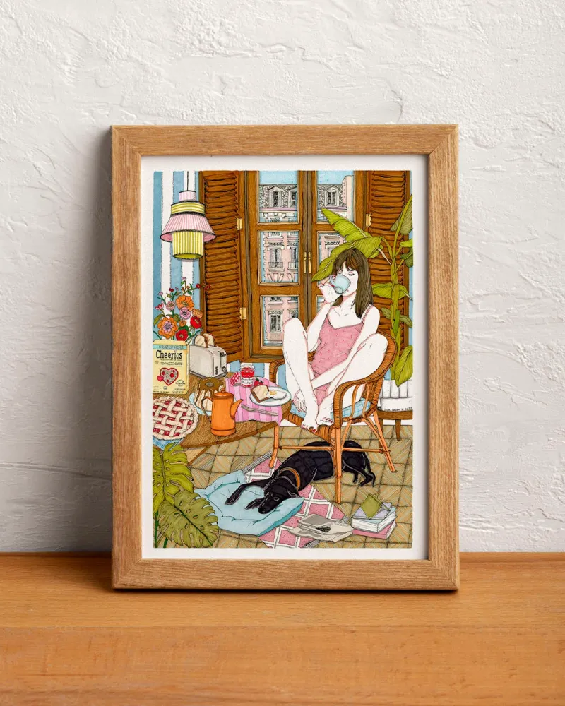 Kleurrijk Girl at home