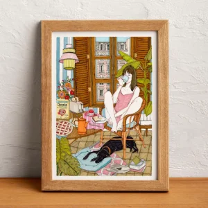 Kleurrijk Girl at home