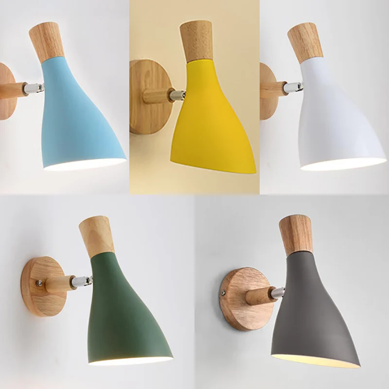 Metalen Wood Horn Wall Lamp Macaroon 1 Light Wall Light Living Room Child Bedroom | Makkelijk Schoon te Maken Grey