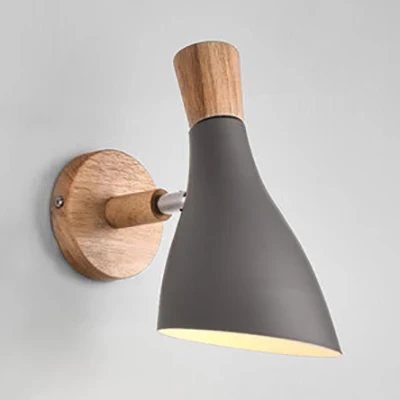 Metalen Wood Horn Wall Lamp Macaroon 1 Light Wall Light Living Room Child Bedroom | Makkelijk Schoon te Maken Grey
