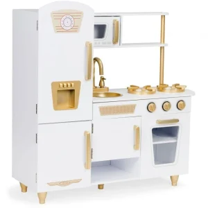 Premium Grote houten kinderkeuken wit-goud