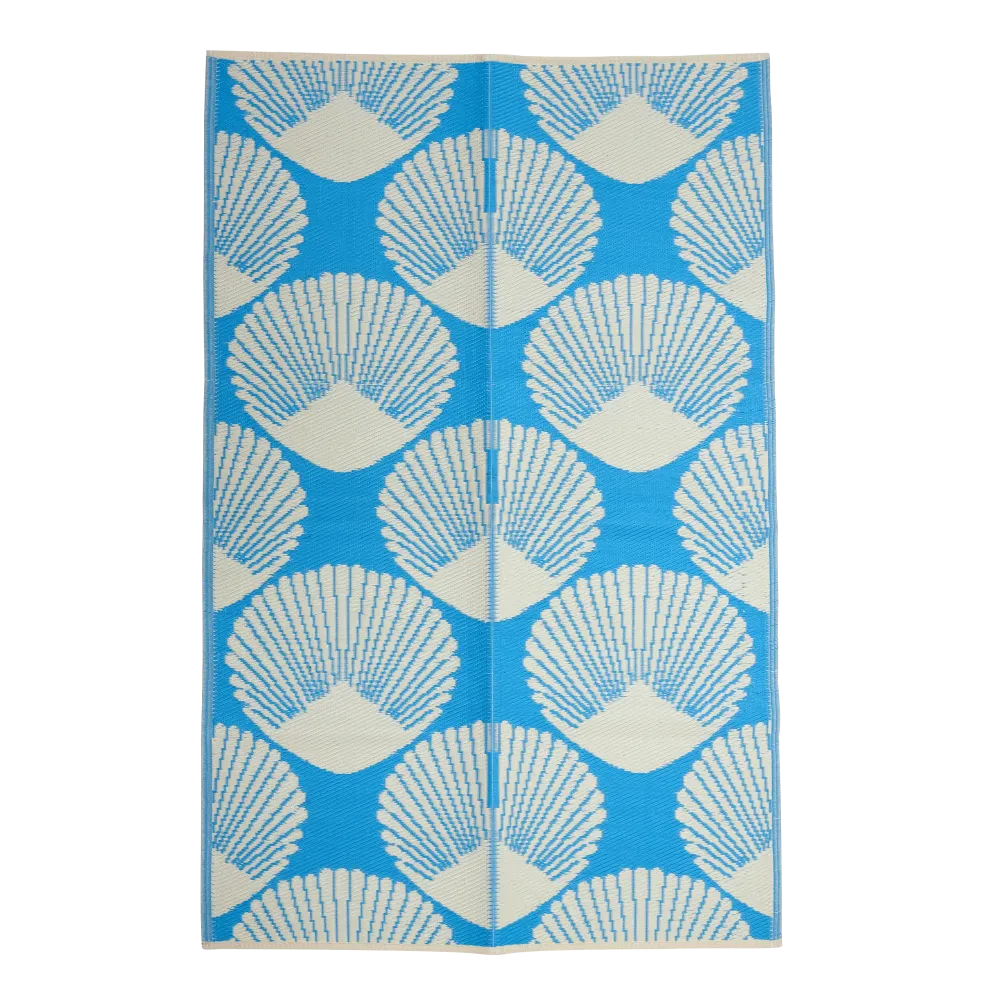 Recycled Plastiek Runner - Blue - Seashell Design