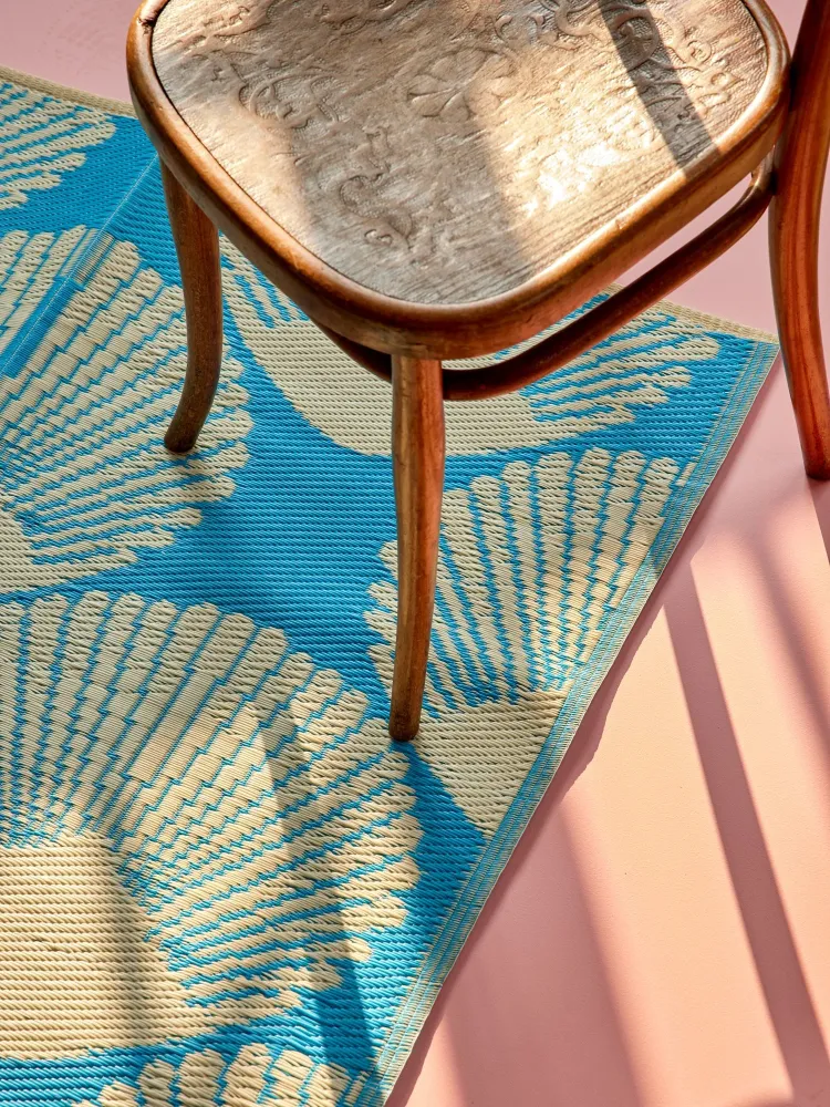 Recycled Poly Runner - Blue - Seashell Design
