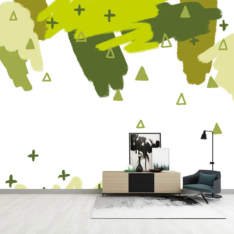 Veilig & Stevig Mosgroen Childrens Art Mural Full Size Branch and Bushes Painting Wall Covering Home Green
