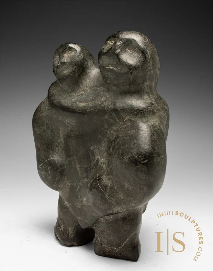 VINTAGE 6" Mother and Child Barnabus Arnasungaaq *I Can See Your House From Here*