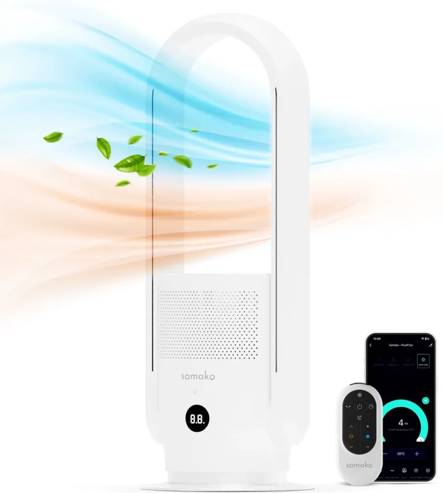 3--1 Luchtreiniger, Ventilator & Verwarming - 2000W - Hepa 13 Filter - Inclusief Afstandsbediening en App - Kachel - Air P...