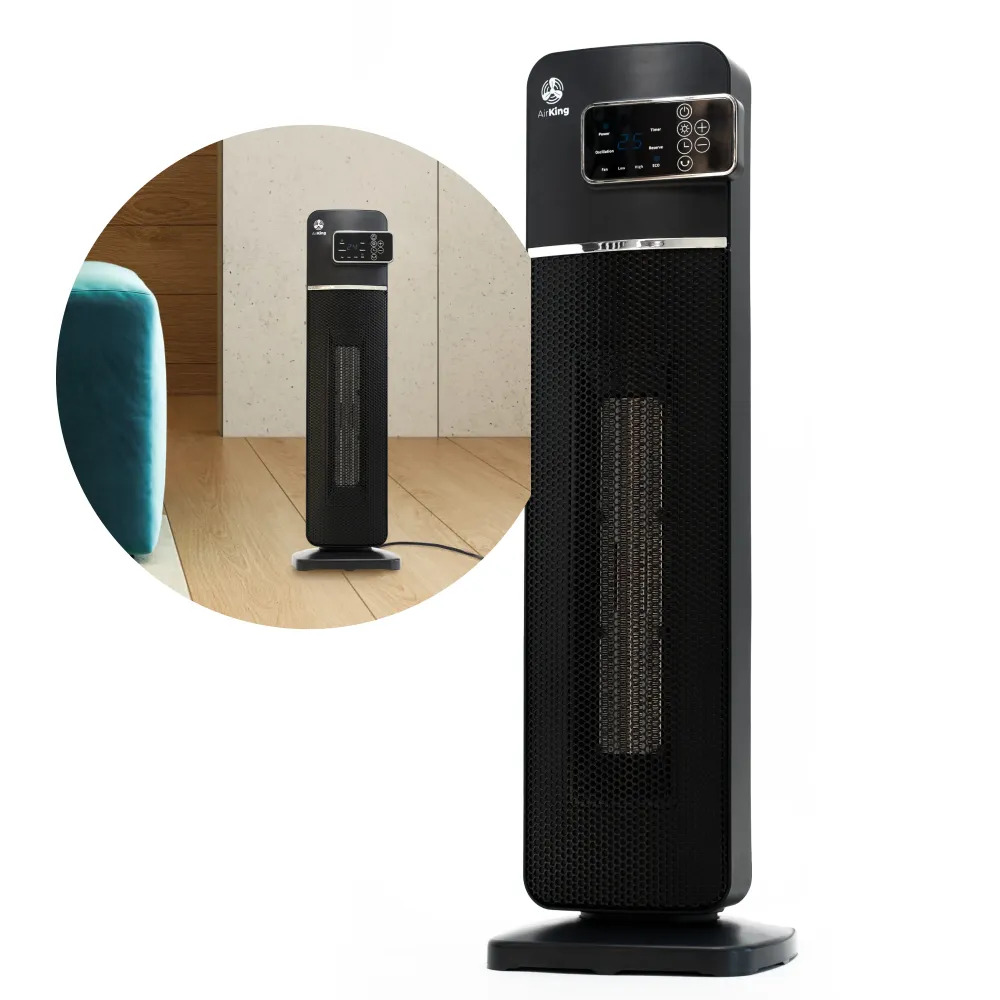 Elektrische kachel - 2000 Watt - Zwart - Keramische ventilatorkachel met afstandsbediening en timerfunctie