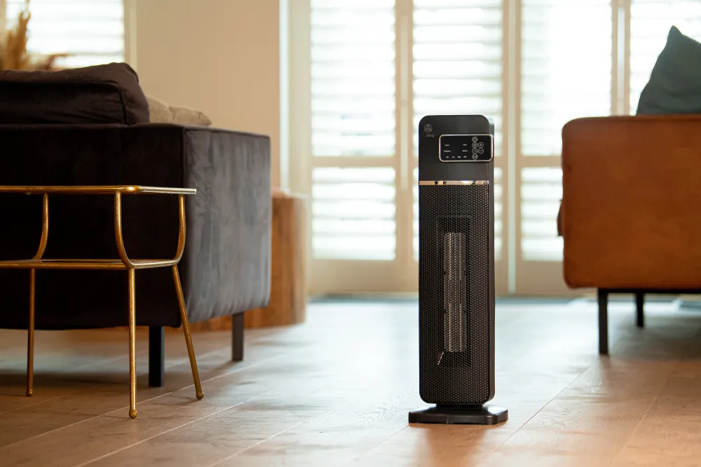 Elektrische kachel - 2000 Watt - Zwart - Keramische ventilatorkachel met afstandsbediening en timerfunctie