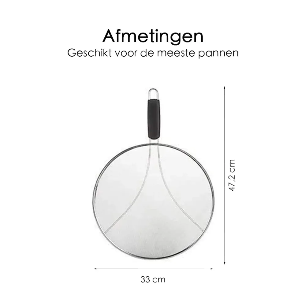 Anti Spatdeksel - Diameter 33 cm - Vaatwasserbestendig - Past op de meeste pannen
